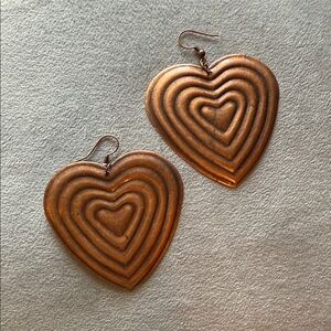 Heart-Shaped Copper Earrings